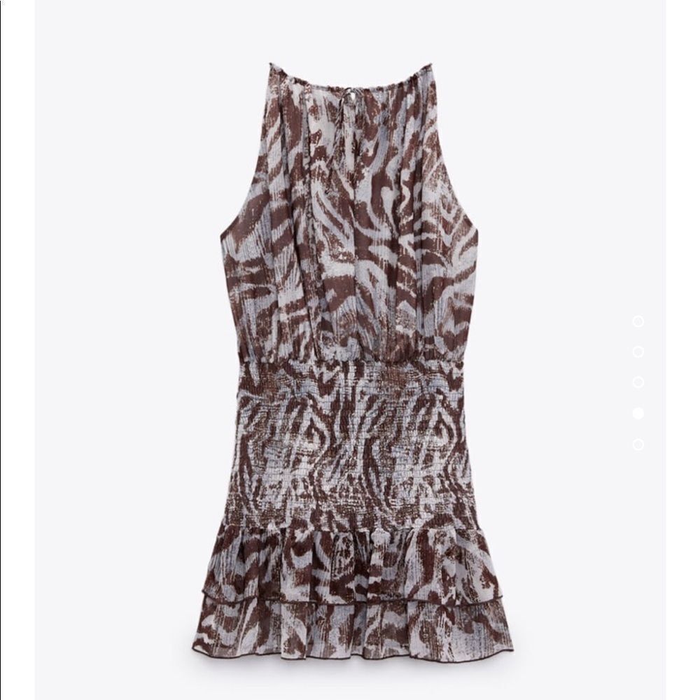 Zara printed smocked short dress NWT - Picture 4 of 5